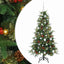 Kunstigt Hinged Juletræ med 150 LED'er Grøn 150 cm PE og PVC