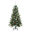 Kunstigt Hinged Juletræ med 150 LED'er Grøn 150 cm PE og PVC