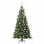 Kunstigt Hinged Juletræ med 300 LED'er Grøn 210 cm PE og PVC