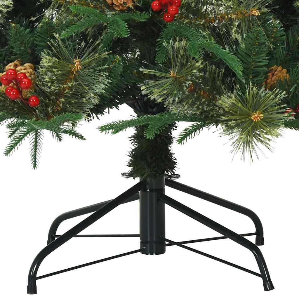 Kunstigt Hinged Juletræ med 300 LED'er Grøn 240 cm PE og PVC