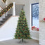 Kunstigt Hinged Juletræ med 300 LED'er Grøn 240 cm PE og PVC