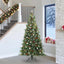 Kunstigt Hinged Juletræ med 300 LED'er Grøn 240 cm PE og PVC
