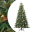 Kunstigt Hinged Juletræ med 300 LED'er Grøn 240 cm PE og PVC