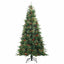 Kunstigt Hinged Juletræ med 300 LED'er Grøn 240 cm PE og PVC