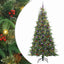 Kunstigt Hinged Juletræ med 300 LED'er Grøn 240 cm PE og PVC