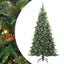 Kunstigt Hinged Juletræ med 300 LED'er Grøn 240 cm PE og PVC