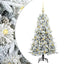 Kunstigt Hinged Juletræ med 150 LED'er Hvid 120 cm PE og PVC