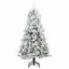Kunstigt Hinged Juletræ med 150 LED'er Hvid 150 cm PE og PVC