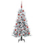 Kunstigt Hinged Juletræ med 150 LED'er Hvid 150 cm PE og PVC