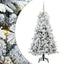 Kunstigt Hinged Juletræ med 150 LED'er Hvid 150 cm PE og PVC