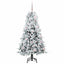 Kunstigt Hinged Juletræ med 150 LED'er Hvid 150 cm PE og PVC