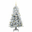 Kunstigt Hinged Juletræ med 150 LED'er Hvid 150 cm PE og PVC