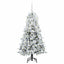 Kunstigt Hinged Juletræ med 150 LED'er Hvid 150 cm PE og PVC