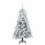Kunstigt Hinged Juletræ med 150 LED'er Hvid 150 cm PE og PVC