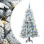 Kunstigt Hinged Juletræ med 150 LED'er Hvid 150 cm PE og PVC