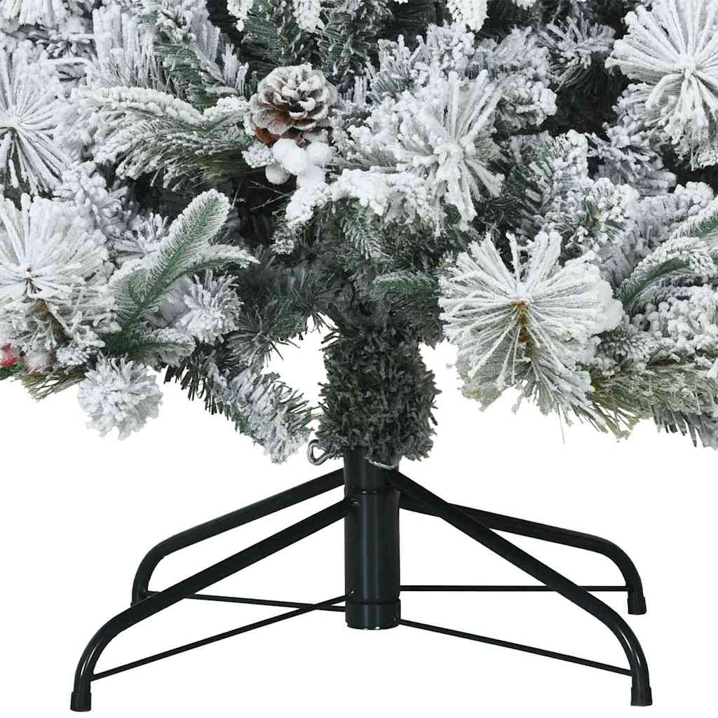 Kunstigt Hinged Juletræ med 300 LED'er Hvid 180 cm PE og PVC