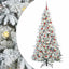 Kunstigt Hinged Juletræ med 300 LED'er Hvid 180 cm PE og PVC