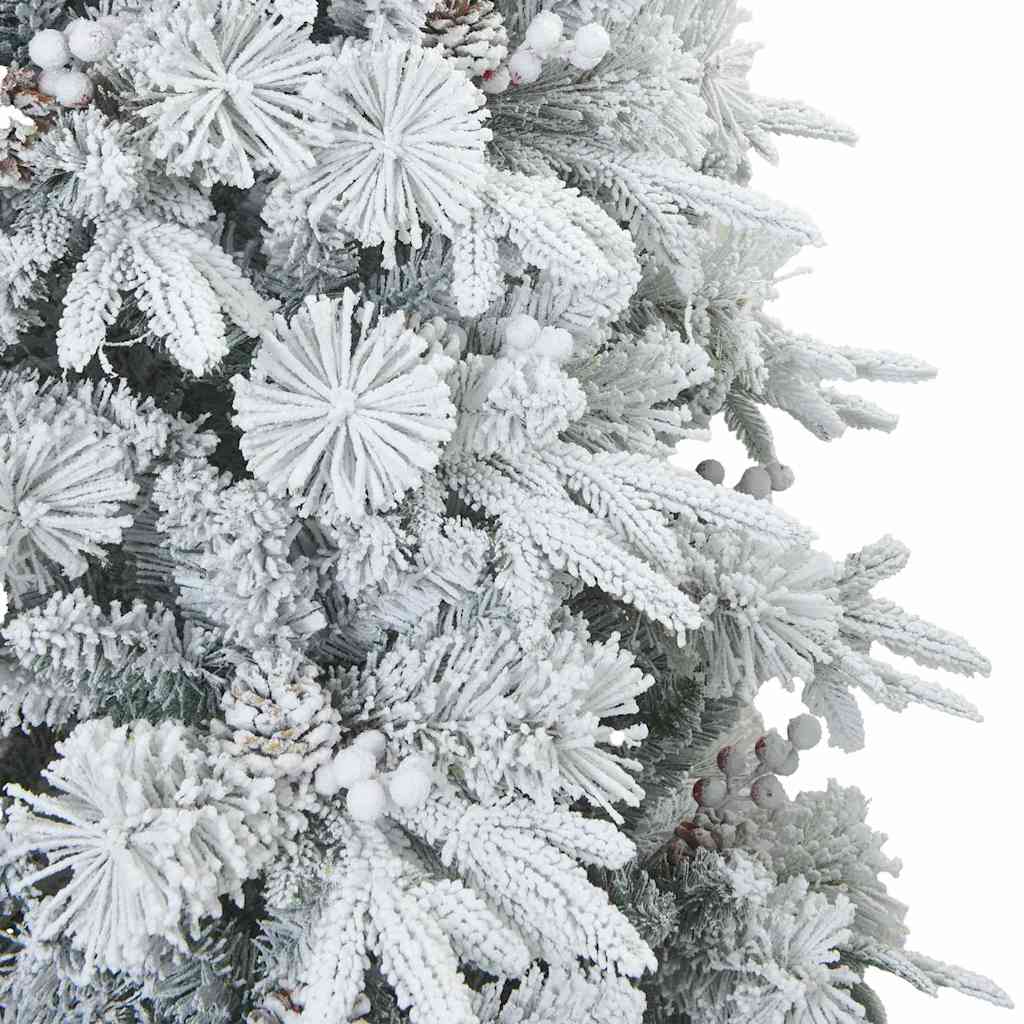 Kunstigt Hinged Juletræ med 300 LED'er Hvid 240 cm PE og PVC