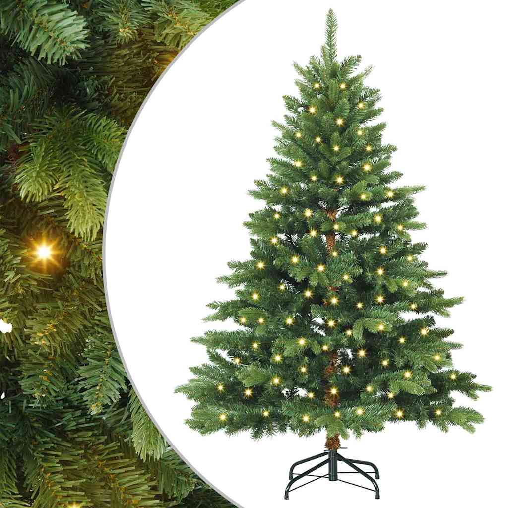 Kunstigt juletræ med 150 LED'er Grøn 150 cm PE og PVC
