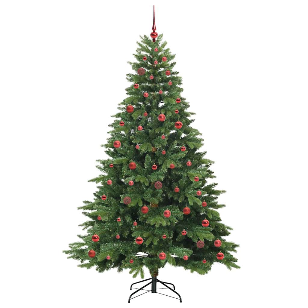 Kunstigt juletræ med 300 LED'er Grøn 210 cm PE og PVC