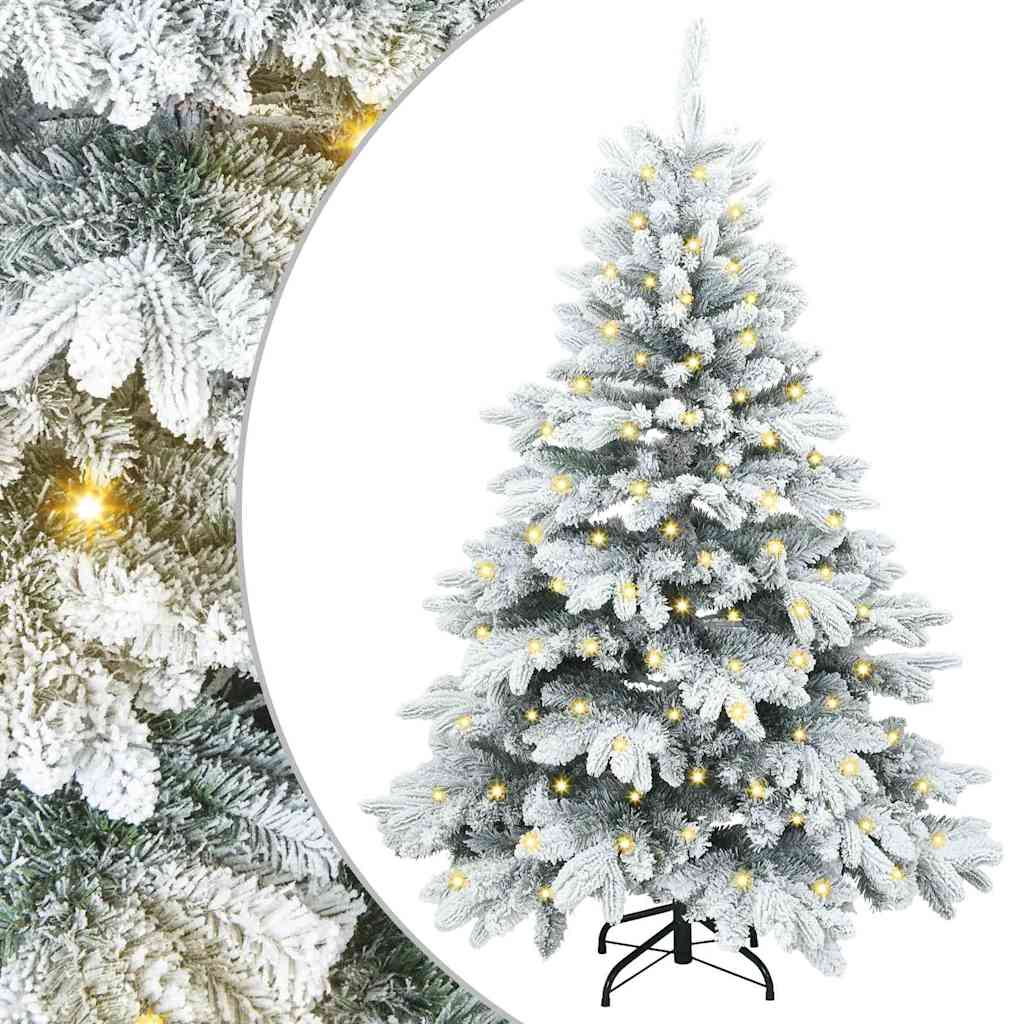 Kunstigt juletræ med 150 LED'er Hvid 120 cm PE og PVC