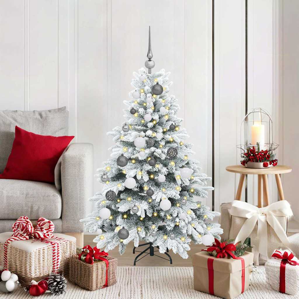 Kunstigt juletræ med 150 LED'er Hvid 120 cm PE og PVC