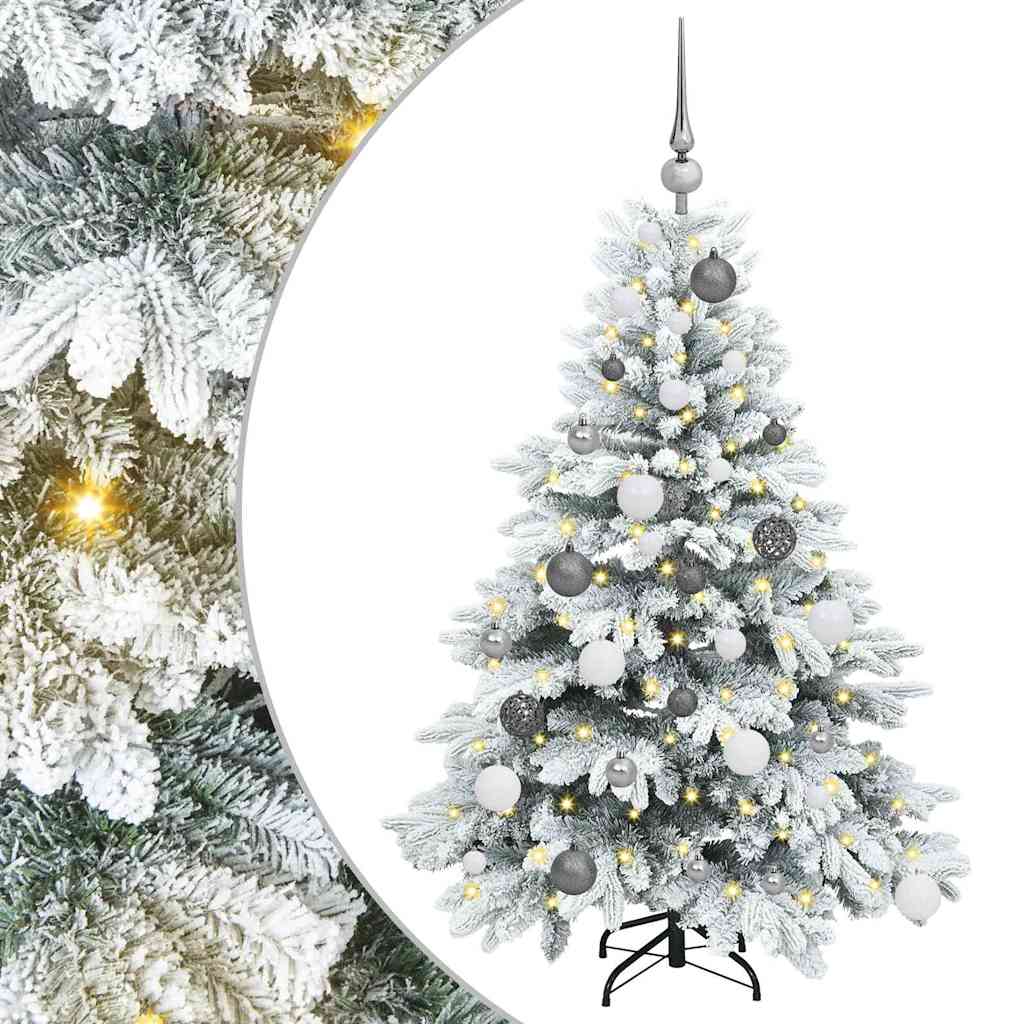 Kunstigt juletræ med 150 LED'er Hvid 120 cm PE og PVC