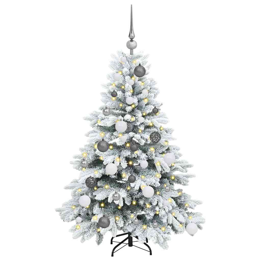 Kunstigt juletræ med 150 LED'er Hvid 120 cm PE og PVC