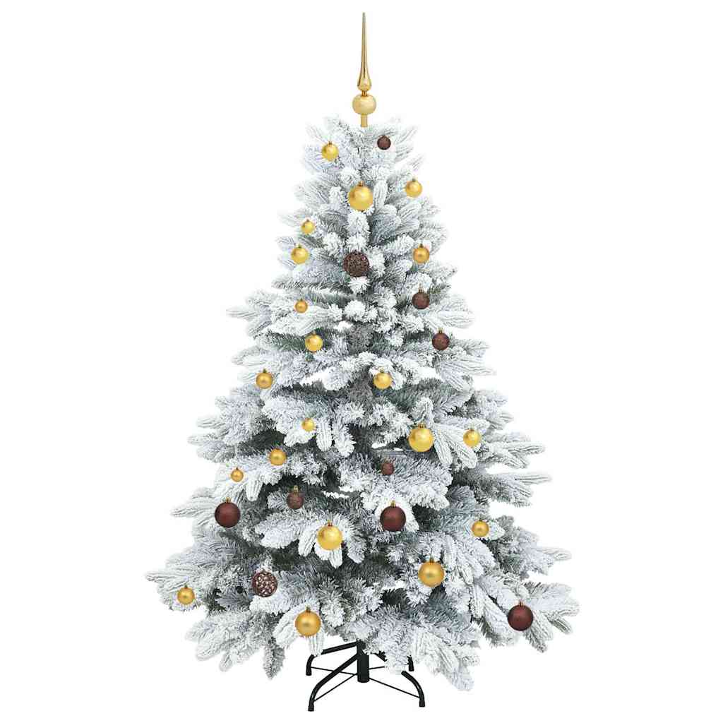 Kunstigt juletræ med 150 LED'er Hvid 150 cm PE og PVC