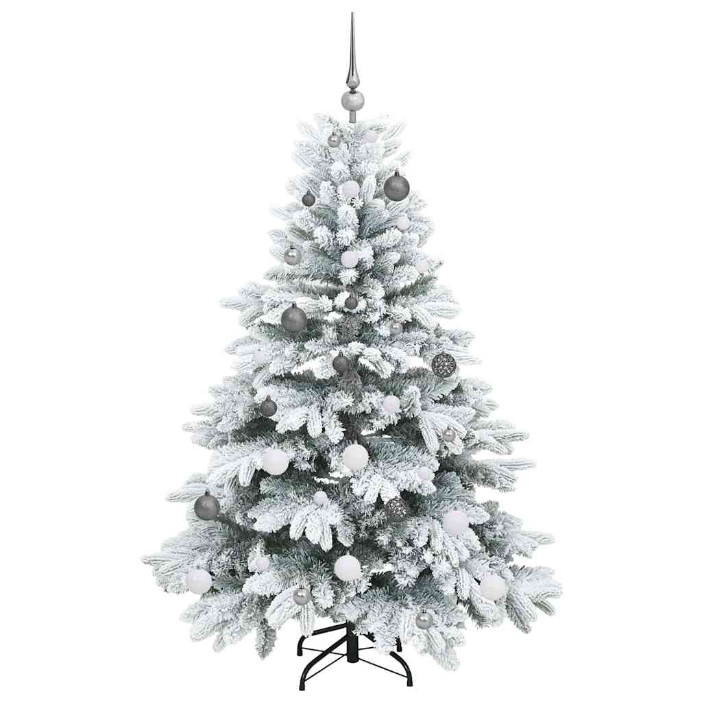 Kunstigt juletræ med 150 LED'er Hvid 150 cm PE og PVC