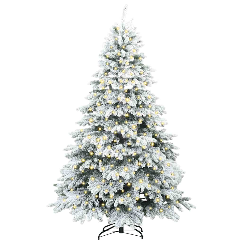 Kunstigt juletræ med 300 LED'er Hvid 180 cm PE og PVC