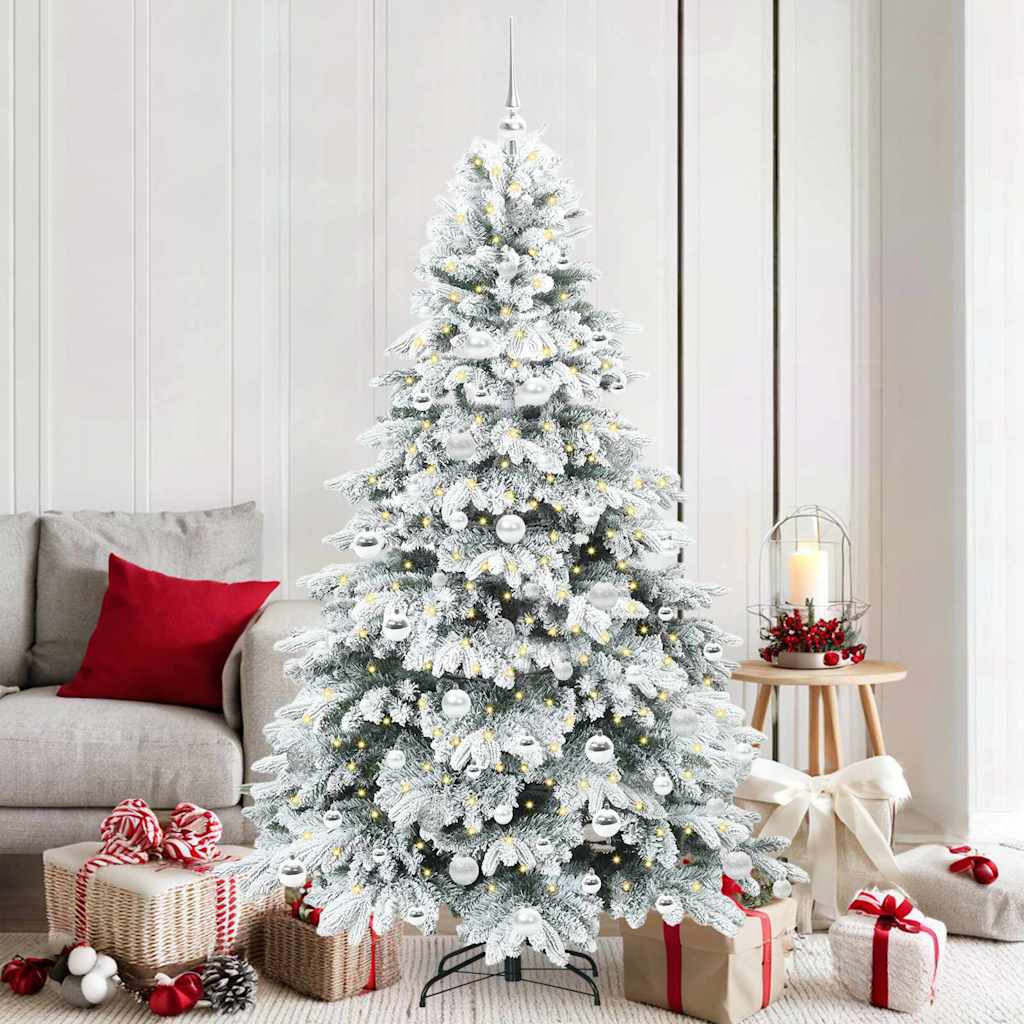 Kunstigt juletræ med 300 LED'er Hvid 180 cm PE og PVC