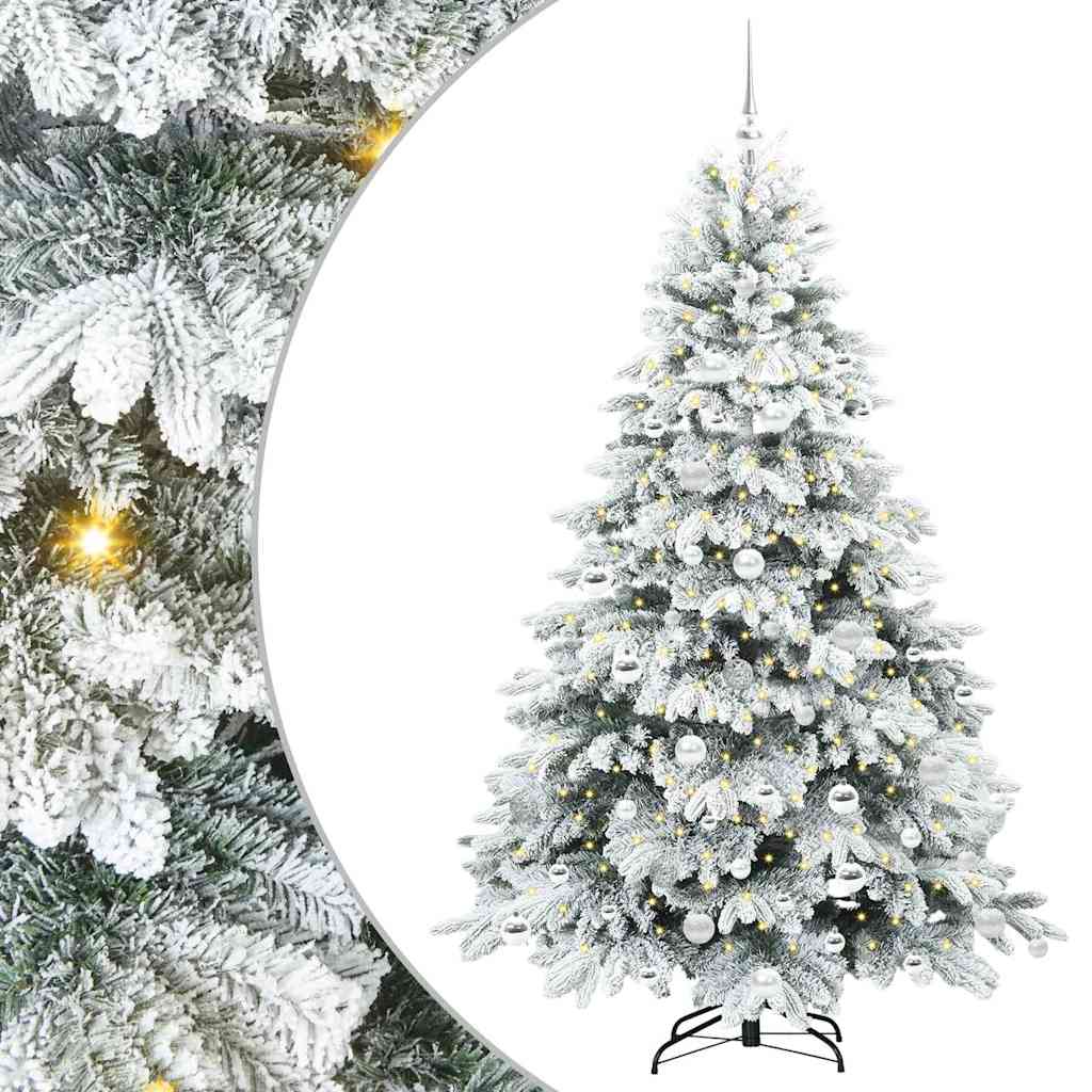 Kunstigt juletræ med 300 LED'er Hvid 180 cm PE og PVC