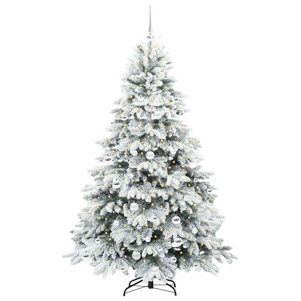 Kunstigt juletræ med 300 LED'er Hvid 180 cm PE og PVC