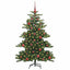 Kunstigt Hinged Juletræ med 150 LED'er Grøn 150 cm PVC og Stål
