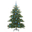Kunstigt Hinged Juletræ med 150 LED'er Grøn 150 cm PVC og Stål