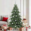 Kunstigt Hinged Juletræ med 300 LED'er Grøn 180 cm PVC og Stål