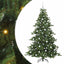 Kunstigt Hinged Juletræ med 300 LED'er Grøn 180 cm PVC og Stål