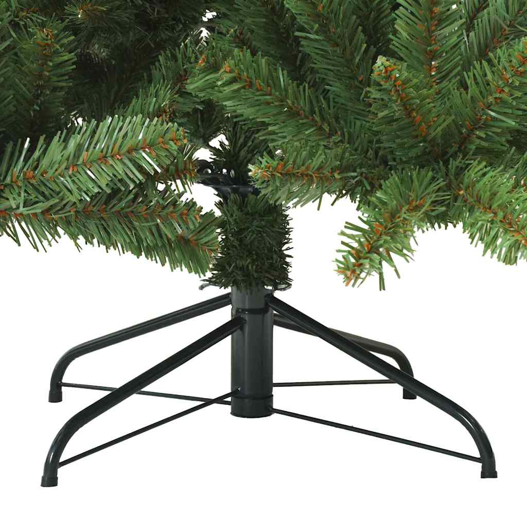 Kunstigt Hinged Juletræ med 300 LED'er Grøn 210 cm PVC og Stål