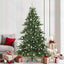 Kunstigt Hinged Juletræ med 300 LED'er Grøn 210 cm PVC og Stål