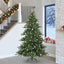 Kunstigt Hinged Juletræ med 300 LED'er Grøn 240 cm PVC og Stål