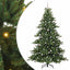Kunstigt Hinged Juletræ med 300 LED'er Grøn 240 cm PVC og Stål