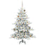 Kunstigt Hinged Juletræ med 150 LED'er Hvid 150 cm PVC og Stål