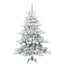 Kunstigt Hinged Juletræ med 150 LED'er Hvid 150 cm PVC og Stål