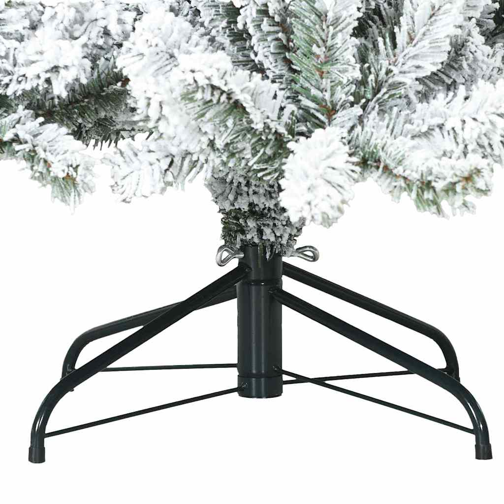 Kunstigt Hinged Juletræ med 300 LED'er Hvid 180 cm PVC og Stål