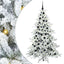Kunstigt Hinged Juletræ med 300 LED'er Hvid 180 cm PVC og Stål