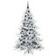 Kunstigt Hinged Juletræ med 300 LED'er Hvid 180 cm PVC og Stål