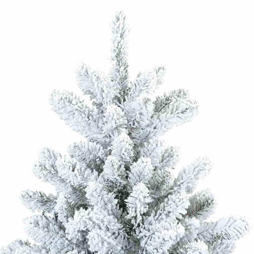 Kunstigt Hinged Juletræ med 300 LED'er Hvid 210 cm PVC og Stål
