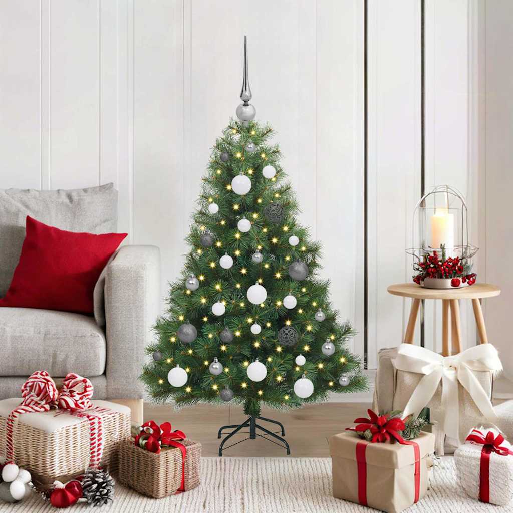 Kunstigt juletræ med 150 LED'er Grøn 120 cm PE og PVC