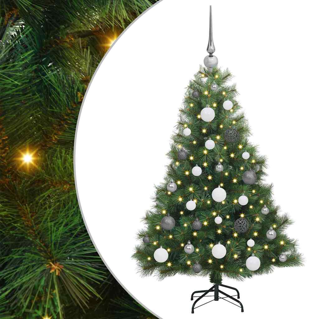 Kunstigt juletræ med 150 LED'er Grøn 120 cm PE og PVC
